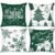 Lanpn White and Green 16×16 Christmas Pillow Covers Set of 4, Decorative 16 Inch Winter Snowflake Throw Pillow Case Xmas Cushion Cover for Indoor House Sofa Green