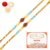 Ghasitaram Gifts Rakhi for Brother Rakhis Online – Set of 2 – 1906- Rudraksh Rakhi with 200 GMS of Kaju katli