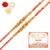 Ghasitaram Gifts Rakhi for Brother Rakhis Online – Set of 2 – Rs-128 Fancy Thread Rakhi with 200 GMS of Kaju katli