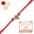 Ghasitaram Gifts Rakhi for Brother Rakhis Online – LD-9017 Ganesha Rudraksh Rakhi with 200 GMS of Kaju katli