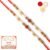 Ghasitaram Gifts Rakhi for Brother Rakhis Online Set of 2-1677- Rudraksh Rakhi with 200 GMS of Kaju katli