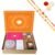 Ghasitaram Gifts Jaiccha Rakhi Gifts for Brothers-Orange Hamper Box with Kaju Katli, Milk Cake, Choco Coated Almonds and Crunchy Cashews with 2 Rakhis