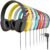 Bulktech Wired On-Ear Leather Headphones with 3.5mm Connector, Oval Metal Housing, Bulk Wholesale, 1000 Pack, Assorted Colors