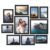 upsimples 10 Pack Picture Frames Collage Wall Decor with Glass, Gallery Wall Frame Set for Wall Mounting or Tabletop Display, Multi Sizes Including 8×10, 5×7, 4×6 Family Photo Frames, Black