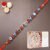 Ghasitaram Gifts Rakhi for Brother Rakhis Online 1752- Rudraksh Rakhi with 200 GMS of Kaju katli