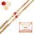 Ghasitaram Gifts Rakhi for Brother Rakhis Online – Set of 2 – Nbh242 Fancy Thread Rakhi with 200 GMS of Kaju katli