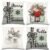 DIYDEC 4pcs Christmas Pillow Covers 18 x 18 Inch Xmas Winter Pillow Cushion Cases for Christmas Holiday Home Decorations Throw Outdoor Seasonal Pillow Covers for Couch Sofa Farmhouse