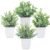 Der Rose 4 Pack Fake Plants Mini Artificial Greenery Potted Plants for Home Decor Indoor Office Table Room Farmhouse