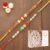 Ghasitaram Gifts Rakhi for Brother Rakhis Online – Set of 2 6045, 6082 Rakhi Threads with 400 GMS of Kaju katli