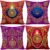 FARMNALL Diwali Throw Pillow Covers 18×18 Set of 4 Diwali Light Diyas Peacock Pillow Case Diwali Decor Indian Diwali Decorations and Supplies for Home